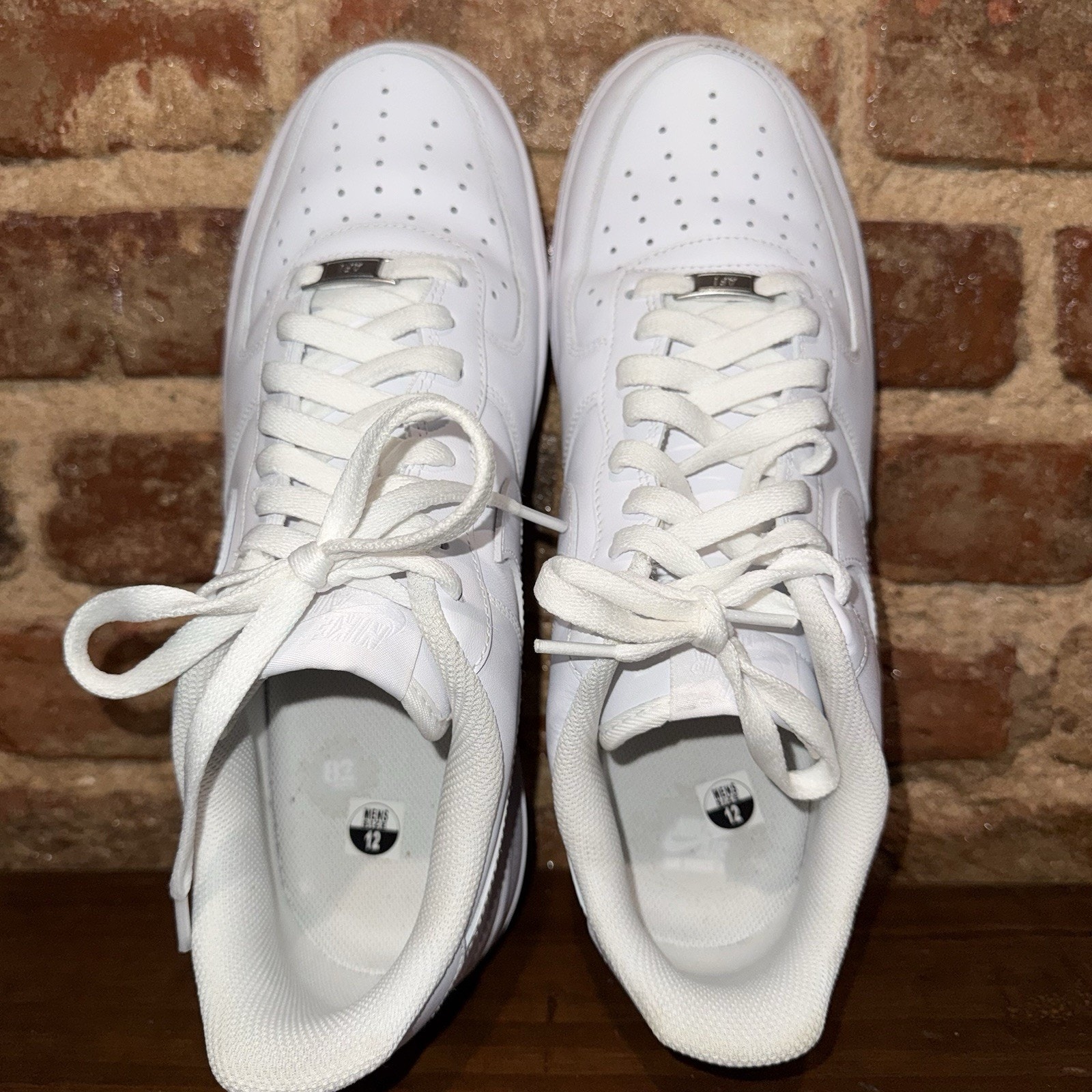 Nike Air Force 1 '07 Cw2288-111 Mens 12 Basketball Shoes White Leather Sneakers